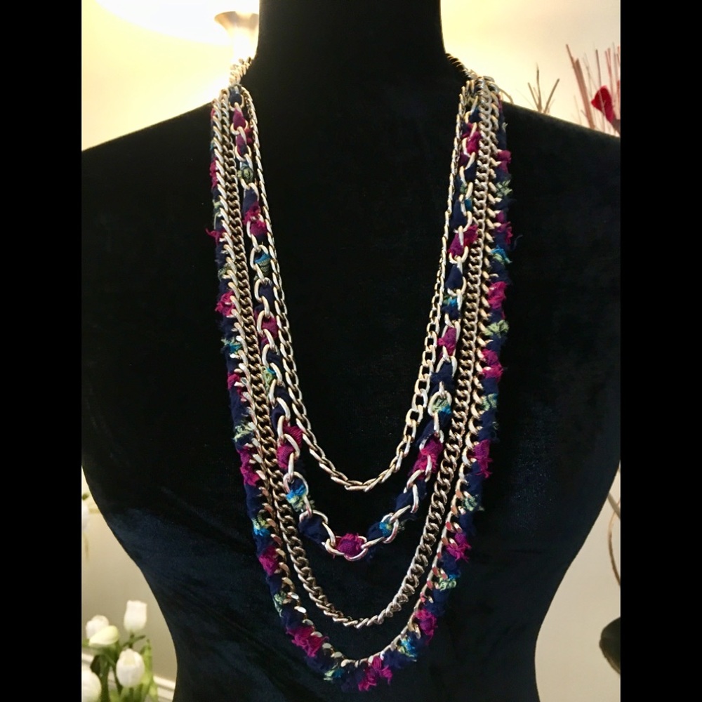 32” Gold Chain and Multi-Color Necklace